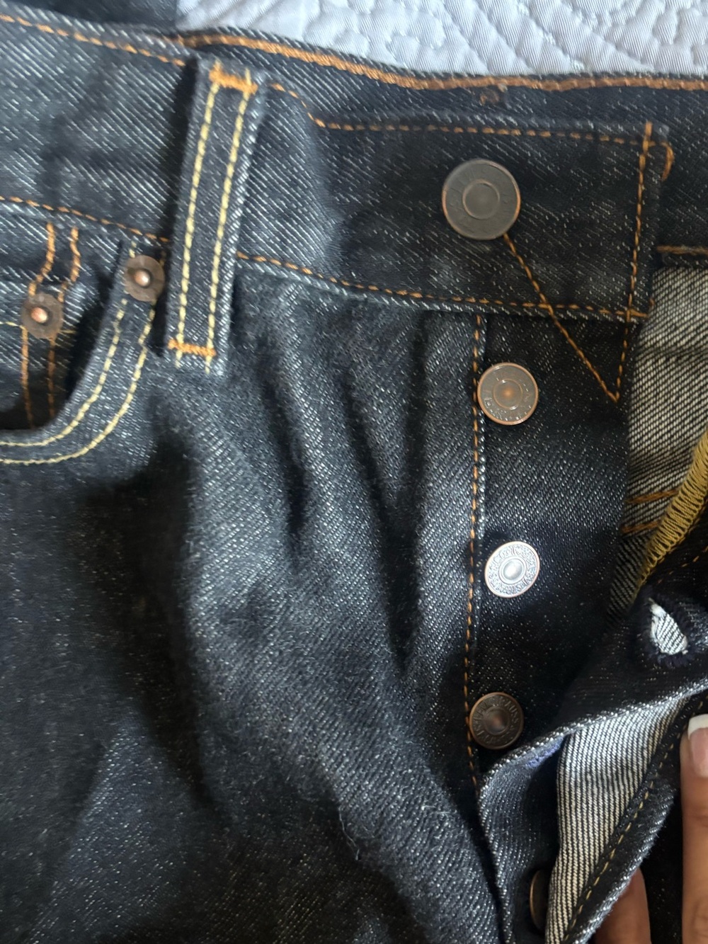 Men's Black Denim Jeans with Button Fly